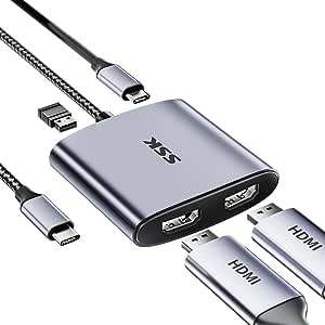 Адаптер SSK USB-C 4K UHD 2xHDMI 4K @ 60Hz SC302