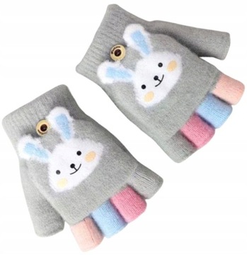 Детские теплые теплые перчатки для девочек, зимние варежки из плюша, 1 + 5 л