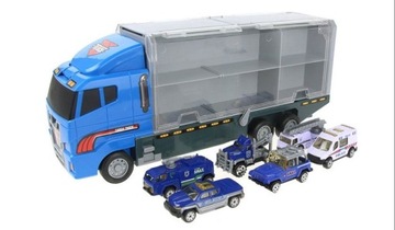 ВАНТАЖІВКА TIR TRANSPORTER + АВТОМОБІЛІ 6 ШТ. ПОЛІЦІЯ