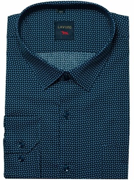 Великий розмір 48/49-4XL візерунка тонкої синьої сорочки чоловіки темно-синій