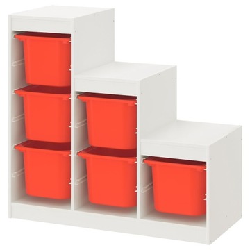 IKEA TROFAST книжный шкаф белый оранжевый 99x44x94 см