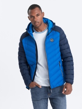 Спортивная куртка мужская стеганая синяя v1 OM-JALP-0119 L