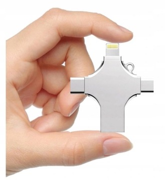 Флешка i65ei65e 32 ГБ Lightning, microUSB, USB 3.0, USB 3.1 Type C серебристый