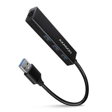 Axagon HMA-GL3A Multiport-концентратор USB 3.0 Тип A Gbit-LAN 3x USB-A microSD ...