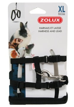 Zolux джгут і повідець для гризунів XL Чорний кролик