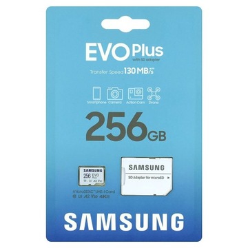 SAMSUNG карта памяти MICRO SD XC EVO + U3 256GB 4K