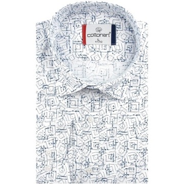 Мужская рубашка элегантный деловой костюм белый дизайн SLIM FIT e518