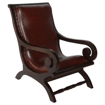 Колониальное кожаное кресло-роскошь и комфорт