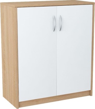 Комод шкаф 2D белый-SONOMA двухдверный книжный шкаф