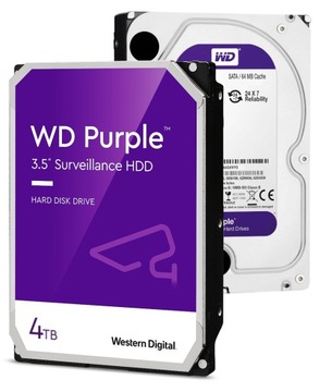 Жесткий диск 4TB WD Purple для видеонаблюдения 4000GB WD43PURZ для видеонаблюдения