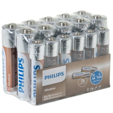 Набор щелочных батарей Philips 16 шт.