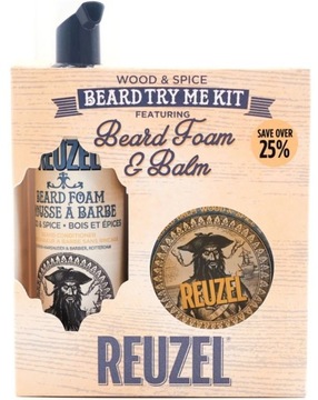 Набор Reuzel Wood & Spices пена и бальзам для бороды для парня в подарок
