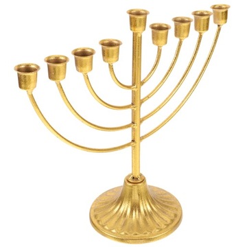 CHANUKI MENORAH ПОДСВЕЧНИК СВЕТОДИОДНЫЕ СВЕЧИ МЕТАЛЛИЧЕСКИЙ ОБЕДЕННЫЙ СТОЛ