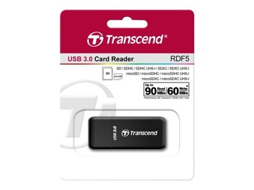 TRANSCEND TS-RDF5K Transcend card reader USB 3.1 Gen 1 SD / microSD black