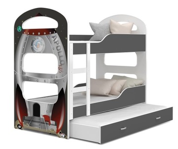 Двоярусне ліжко 190X80 + графіка Домінік 3-місний