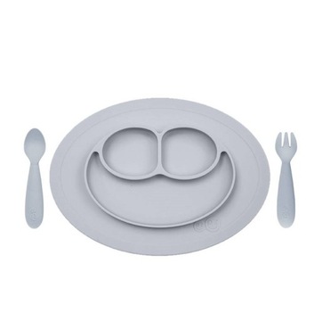 Ezpz набір силіконового посуду Mini Feeding сірий
