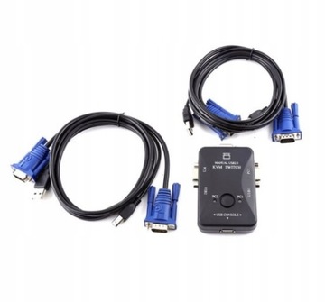2 порта USB KVM переключатель VGA кабели для компьютера