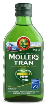 Mollers Tran норвезький натуральний Омега-3 + D3 250мл