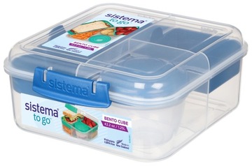 Ланчбокс для завтрака SISTEMA Lunchbox контейнер BOX BENTO 1250 мл с отделениями для соуса