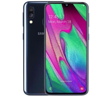 Samsung Galaxy A40 4/64 ГБ DS чорний + загартоване скло + чохол