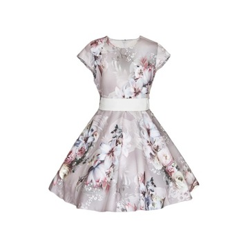 Платье для девочек, праздничное платье с цветочным рисунком для свадьбы, 140