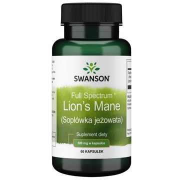 LION'S Mane Їжакова бурулька 500 mg 60 CAPS концентрація пам'яті Swanson