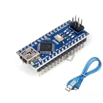 Микроконтроллер Nano V3. 0 совместимый с Arduino miniUSB Atmega328 CH340 + кабель U