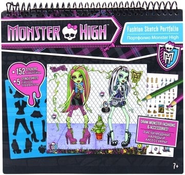 Monster High наклейки трафарети Sketchbook TM Toys