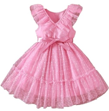 Розовое светло-розовое тюлевое платье 110 свадьба праздник праздник День рождения