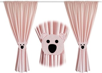 2шт. Розовые шторы для детской комнаты 160 см