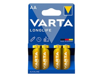 Щелочные батареи VARTA AA R6 LONGLIFE 4 палочки