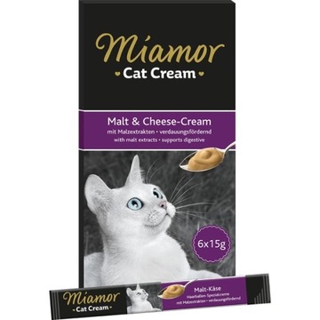 Miamor Cat Cream угощение солод и сыр солод и сыр упаковка 6x15 г