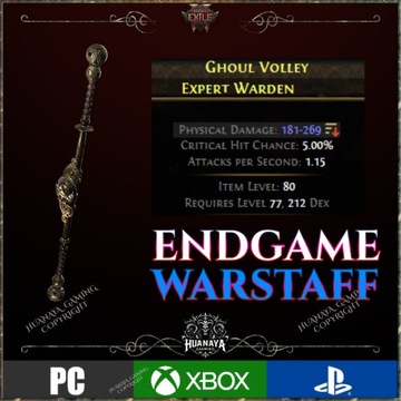 Path of Exile 2 ENDGAME RARE WARSTAFF 450 + PHYSICAL DAMAGE POE2