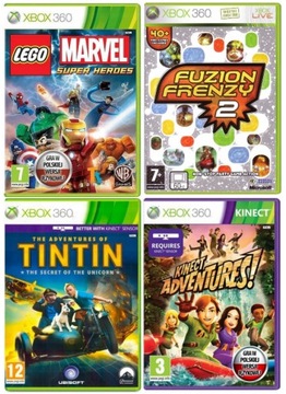 Набор LEGO Marvel / Tintin / Fuzion Frenzy / Adventures 4 - игры для Xbox 360