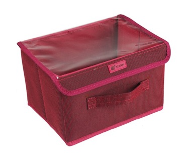 Коробка органайзер складной запираемый для шкафа красный
