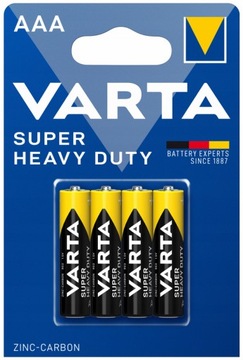 Аккумуляторы Varta Super Heavy Duty из цинкового углерода AAA R3 blister 4 шт.