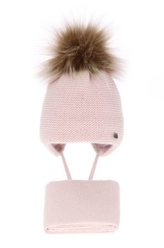 Зимний комплект шапка + шарф новорожденный 36-38 0+