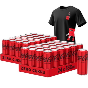 Сода Coca-Cola Zero цукрова банка 48x 330ml + безкоштовно