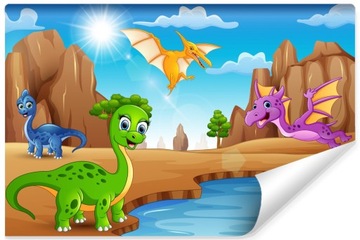 Дитячі шпалери динозаври як з казки 400x280
