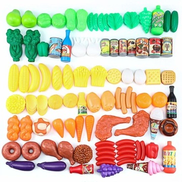 120 пластикові овочі фрукти весело магазин кухня для дітей великий набір