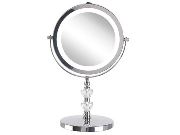 Косметическое зеркало со светодиодом ø 20 см серебро