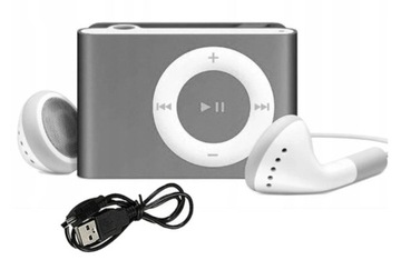 MP3-плеер кард-ридер до 32 ГБ наушники серый