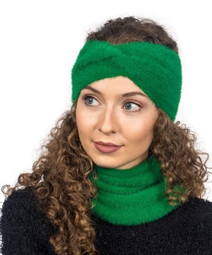 Женская повязка на голову тюрбан альпака зеленый