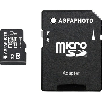 AgfaPhoto MicroSDHC UHS-I 32GB High Speed Class 10 U1 + адаптер