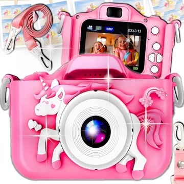 ЦИФРОВАЯ КАМЕРА ДЛЯ ДЕТЕЙ ЕДИНОРОГ ФОТО КАМЕРА ИГРЫ LCD ЭФФЕКТЫ XL