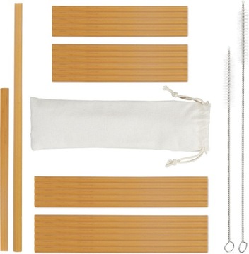 Многоразовые бамбуковые соломинки 24PCS Eco Zero Waste