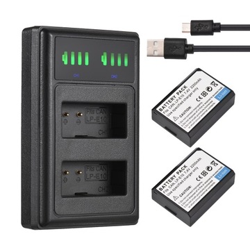 LP-E10 Battery Charger 2-slot with LED Indicators