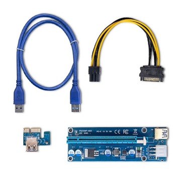 Qoltec Riser PCI-E 1x-16x USB 3.0 SATA /PCI-E 6pin