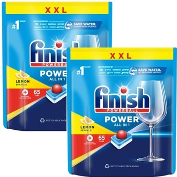 Набір Finish Power All-in-1 таблетки 65 Lemon x2