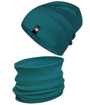 Комплект шапка + труба димохід beanie смуга R. 54-58